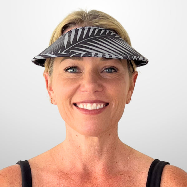 Velo Travel Visor - Black & Gray Palms